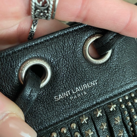 SAINT LAURENT STUDDED SMALL EMMANUELLE FRINGE BAG - Picture 10 of 15